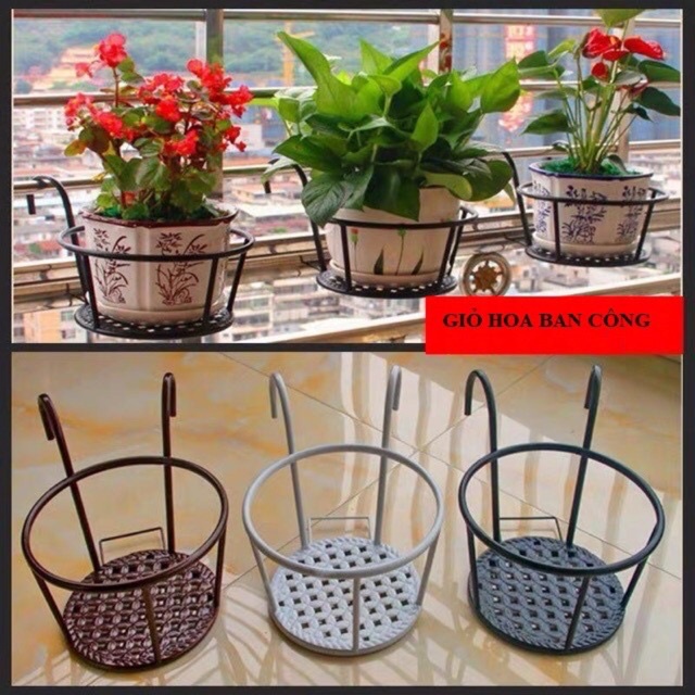 Combo 2 Giỏ sắt treo hoa ban công - hàng đẹp sơn tĩnh 5 lớp - 1 đổi 1 trong 7 ngày - vận chuyển siêu tốc;