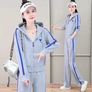 Bộ áo chất da cá thể thao thu đông dài tay siêu đẹp, bo viền kẻ sọc quần uống suông