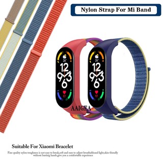 Dây đeo sợi nylon cho đồng hồ thông minh Xiaomi Mi Band 7 6 5 Miband 3 4