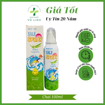 Xịt mũi nước muối biển VNP (Saly) Spray làm sạch nhầy mũi, giảm nghẹt mũi, sổ mũi, viêm mũi dị ứng (Chai 100ml)