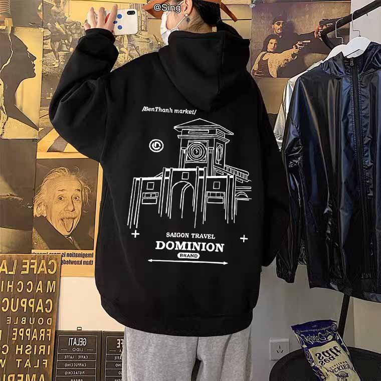 Áo hoodie nam nữ unisex cặp đôi Bến Thành nỉ bông form rộng có mũ ulzzang hàn quốc cute chống nắng k1