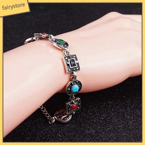 Vòng Tay Resin Mặt Vuông Khắc Họa Tiết Phong Cách Boho Cổ Tích 1 [Fairy1] Cho Nữ