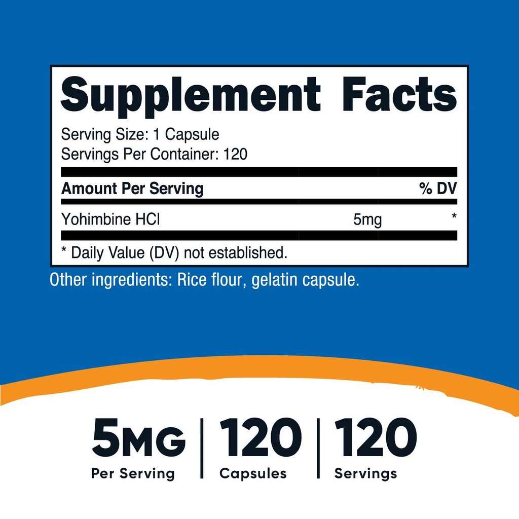 Nutricost Yohimbine 5mg – Hỗ Trợ Tăng Cường Chuyển Hóa Và Kiểm Soát Cân Nặng