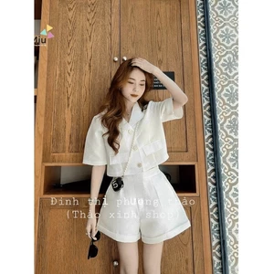 Set vest đi chơi , quần ngắn áo ngắn , Set Trắng siêu xinh , thời trang sang chảnh cho các nàng HIYU STORE