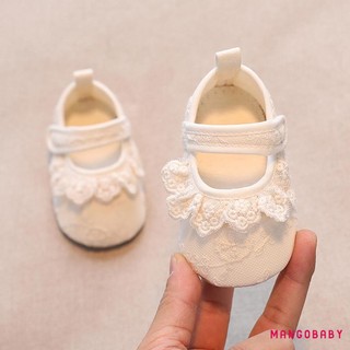Mg-infant Bé Gái Giày Chống Trơn Trượt Mềm Đế Ren Nơ Đế Bằng Tập Đi Đầu Tiên Tập Đi Mùa Xuân Thu Giày Công Chúa