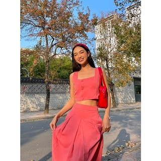 Set áo phối chân váy dài - Sweet Pink Set