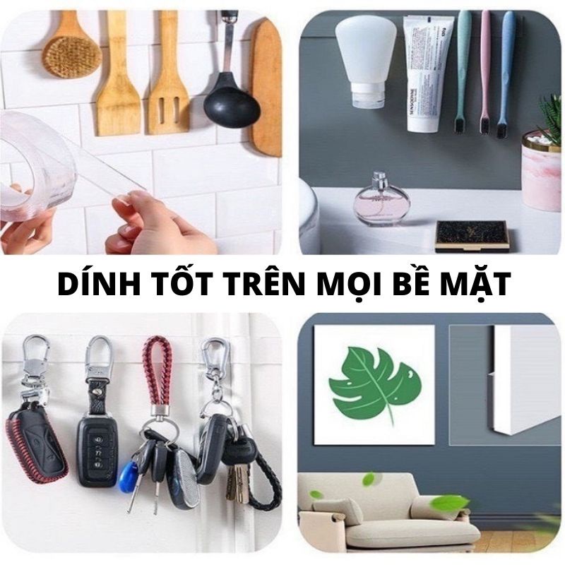 Băng Keo 2 Mặt Trong Suốt Siêu Dính, Băng Keo Thổi Bóng Vật Liệu NaNo |  Shopee Việt Nam