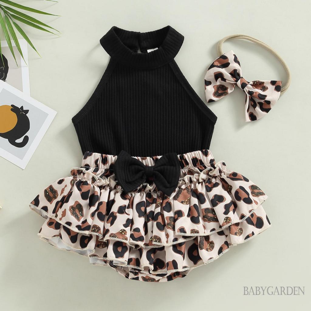 Set Áo Hai Dây + Quần Short + Băng Đô Cài Tóc Xinh Xắn Cho Bé Gái 0-24 Tháng Tuổi