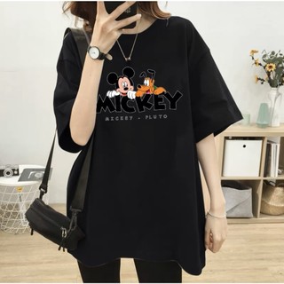 Áo thun phông nữ nam form rộng KONOVA chất liệu cotton thoáng mát in hình mikey pluto