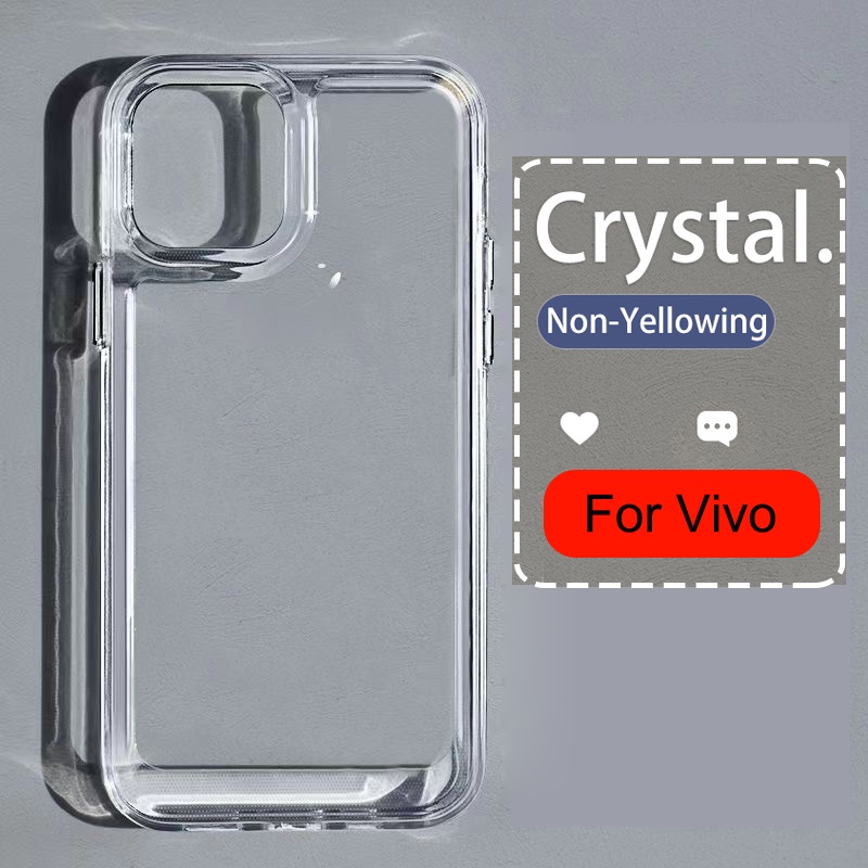Ốp Điện Thoại Trong Suốt Cho Vivo V50 Lite V40 V30 V29 V29E V27 V27E V25 V23 V23E V21 V21S V21E V20 Pro SE Lite V19 V17 5G Vỏ Mềm Trong Suốt Sang Trọng Chống Sốc