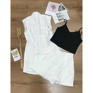 S001 Set sát nách cổ vest thiết kế sang chảnh kèm áo dây bra (ảnh shop tự chụp 100%)
