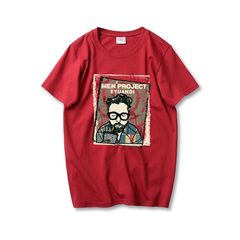 Áo Thun Nam HappyFamily - Mẫu Họa Tiết MEN'S PROJECT EYUANDI Chất Vải Cotton 100-Màu Xám Đen Đỏ Xanh Dương
