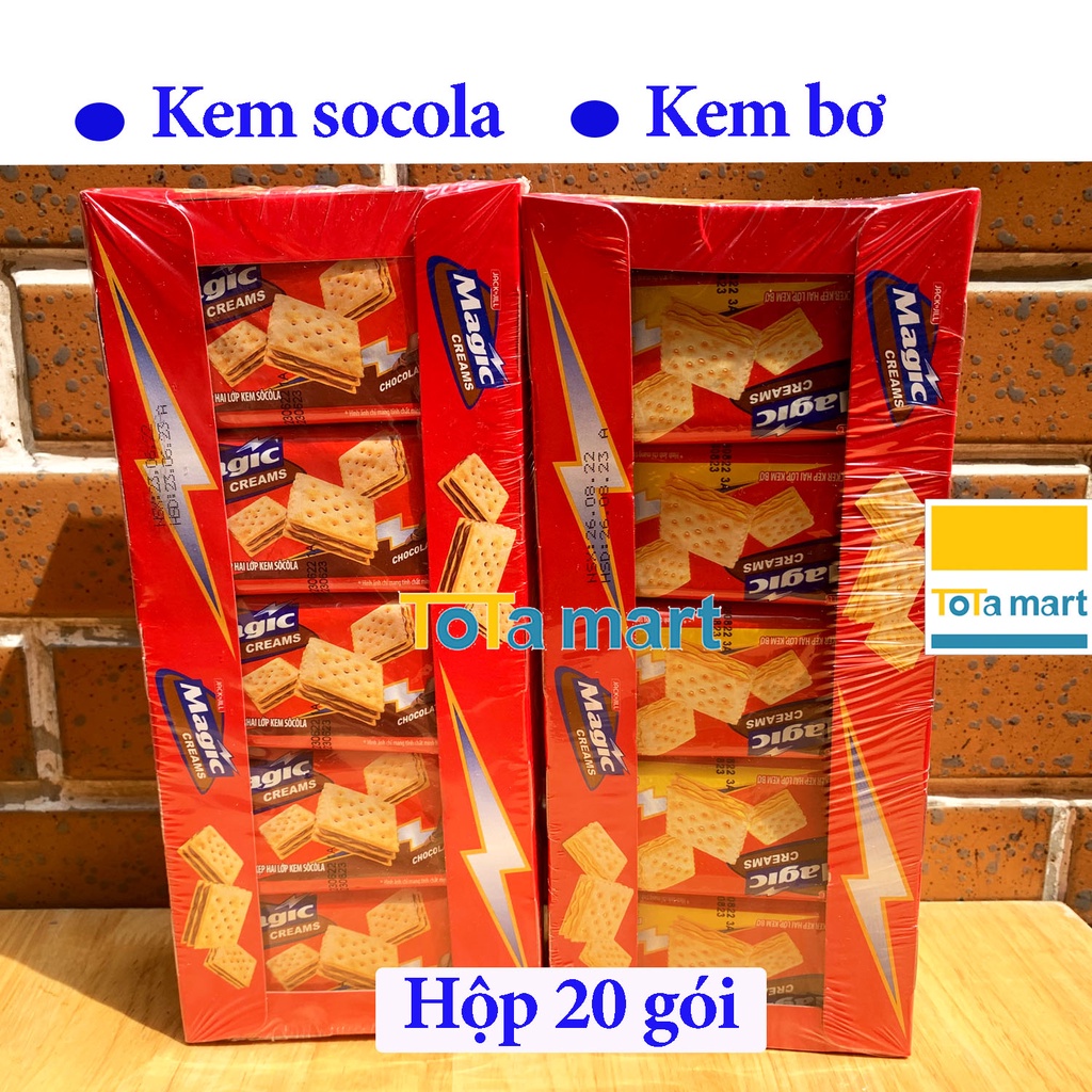 (hsd 10,12/2024) Bánh Quy Cracker kẹp 2 lớp kem socola, bơ Magic Jack ...
