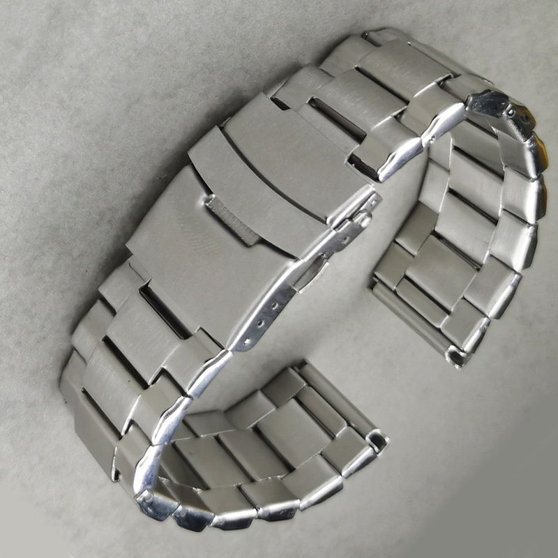 Dây đeo đồng hồ bằng thép không gỉ bán rắn 20mm 22mm Dây đeo đồng hồ cho SEIKO DIver Lặn Skx007 Vòng tay nam nữ Bạc Flat End Dây đeo đồng hồ đeo tay Dây đeo cổ tay Vàng đen Bạc