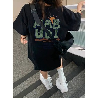 Áo thun nữ cộc tay Mabudi 2 màu Đen, Trắng form rộng tay lỡ free size