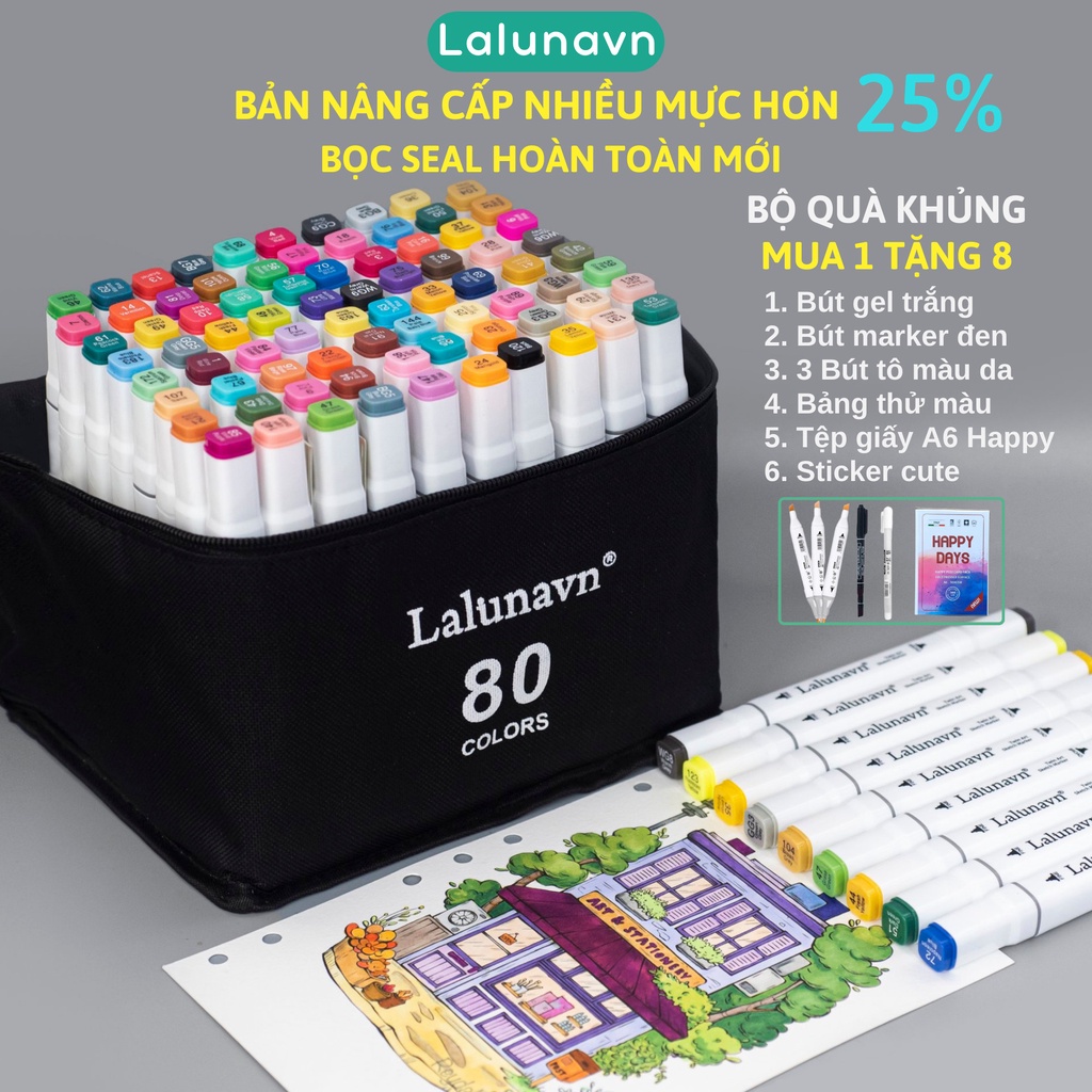 Bút Màu Marker Lalunavn Touch Cool Họa Cụ Tô Màu Dạ Vẽ Tranh Anime Bộ  30/60/80 -B66 | Shopee Việt Nam