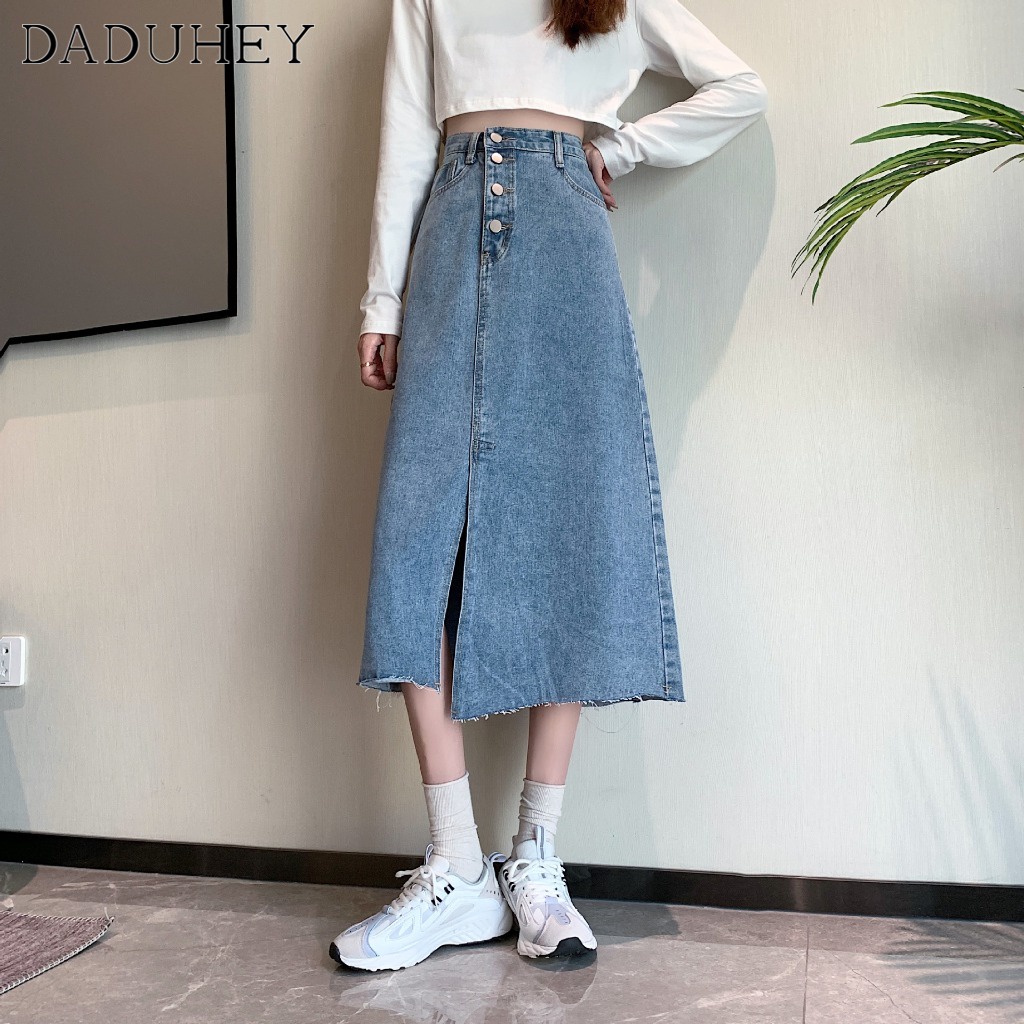 Ảnh Chân váy denim DaDuHey lưng cao thời trang Hàn Quốc 2023 cao cấp 4