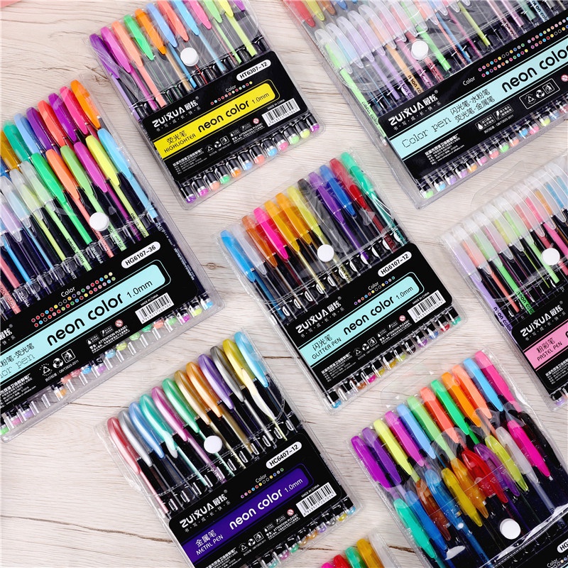 Set 48 Bút Gel Kim Tuyến Nhiều Màu Sắc Dùng Vẽ Tranh Nghệ Thuật