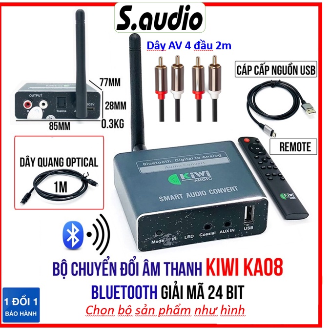 DAC Kiwi KA08 Bộ chuyển âm thanh digital sang analog có Bluetooth Kèm ...