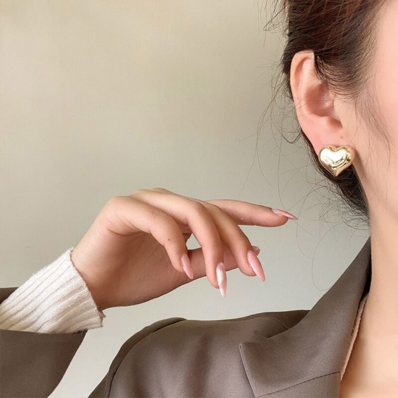 Bông Tai Hình Trái Tim Bằng Hợp Kim Thời Trang Cho Nam Nữ