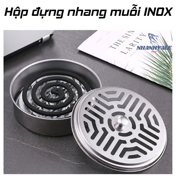 Hộp đựng nhang muỗi INOX CÓ NẮP ĐẬY, Khay đựng nhang muỗi an toàn ...