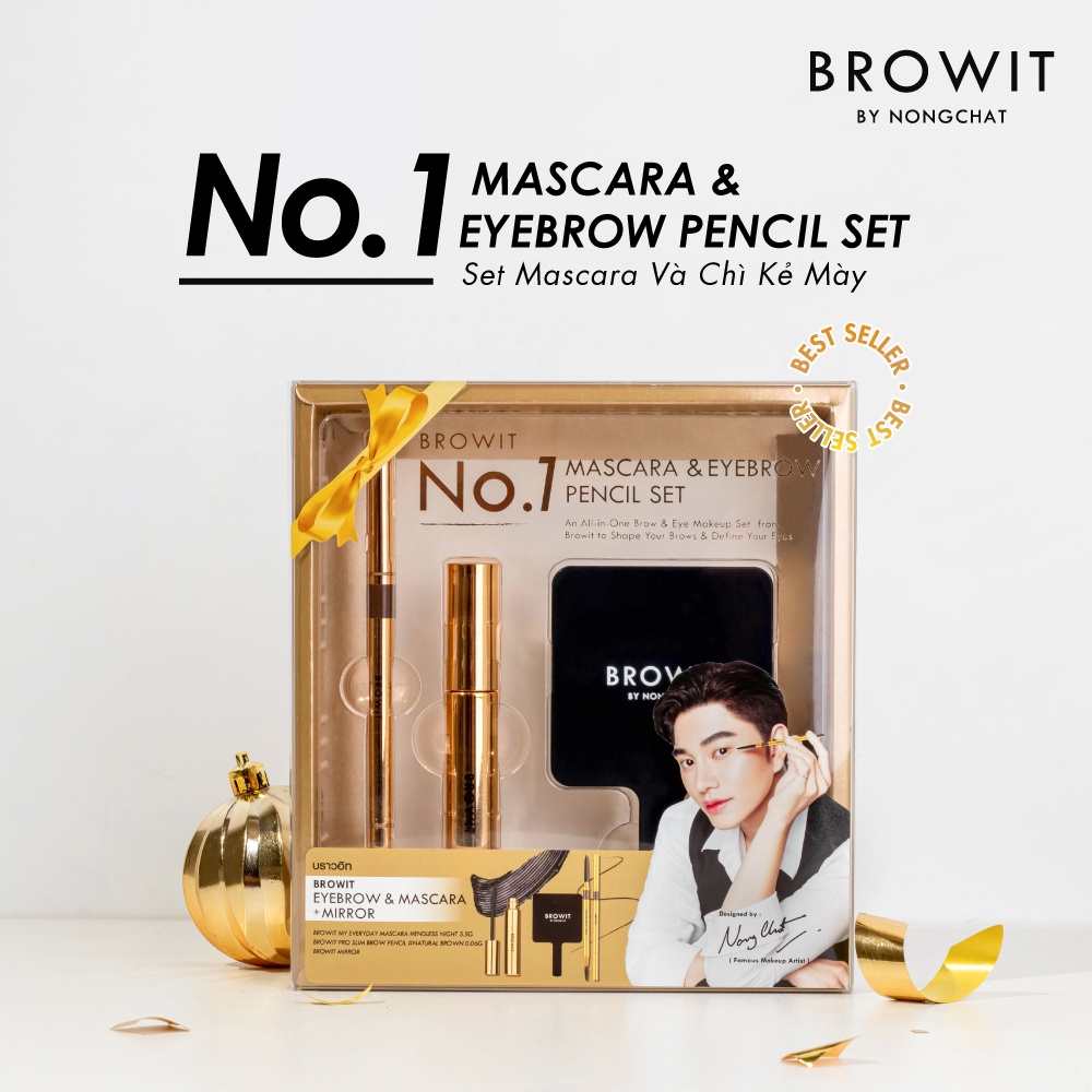 Ảnh Set Mascara My Everyday 5,5g Và Chì Kẻ Mày #Natural Brown 0,06g Kèm Gương BROWIT Sang Trọng 2