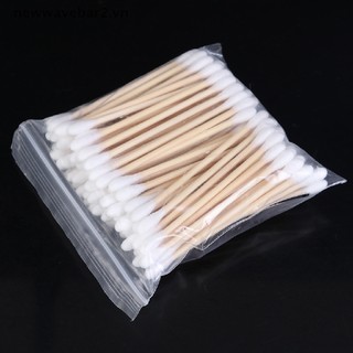 Set 100 Tăm Bông Cotton Hai Đầu Dùng Một Lần Trang Điểm Hàng Ngày