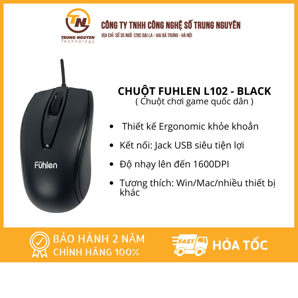 Chuột có dây Fuhlen L102 (USB/đen) | Shopee Việt Nam