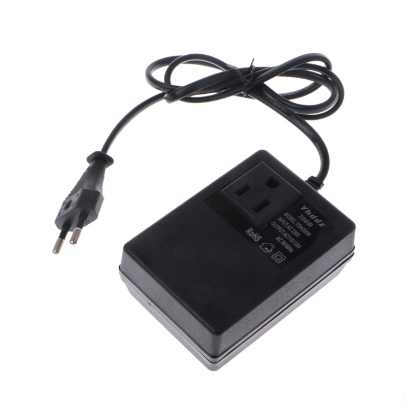 Winn 200W AC 220V sang 110V Máy biến áp bước xuống Chuyển đổi nguồn du lịch Bộ chuyển đổi phích cắm EU