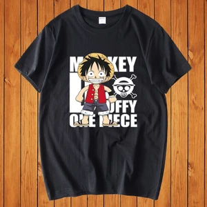 Áo Thun Nam Form Rộng HappyTee - Mẫu In Hình MONKEY.D LUFFY Chất Vải Cotton 100 Màu Đỏ,Xanh Rêu Nhạt,Đen,Xanh Navi
