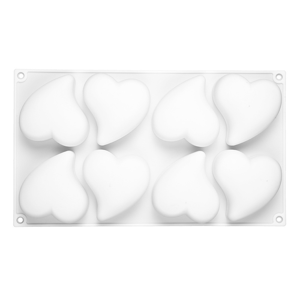 Khuôn Silicone Làm Bánh 8 Ngăn Hình Trái Tim