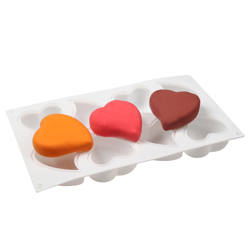 Khuôn Silicone Làm Bánh 8 Ngăn Hình Trái Tim