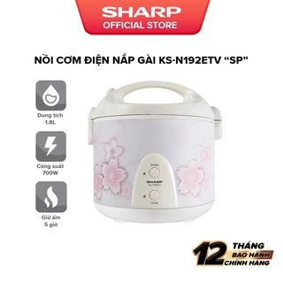 Nồi Cơm Điện Nắp Liền Sharp KS-N192ETV"SP" 1.8L, SX Thailand [ Lòng Nhôm Chống Dính]