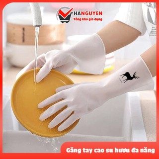 Găng tay cao su hươu đa năng rửa bát kháng khuẩn chống ăn mòn bảo vệ tay #A200