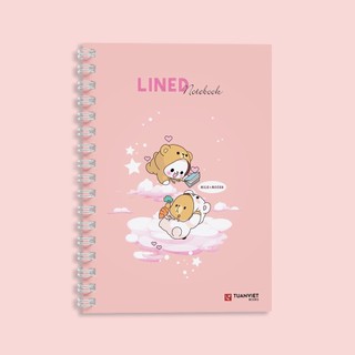 Sổ tay kẻ ngang lò xo B5 TUANVIET BOOKS 120 trang, chủ đề Milk Mocha, phù hợp ghi chép, nhật ký
