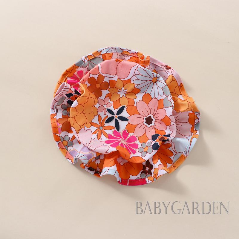 Bộ Đồ Bơi Liền Thân Tay Dài In Họa Tiết Hoa / Vỏ Sò Kèm Mũ Thời Trang Xuân Hè Cho Bé Gái 0-24 Tháng