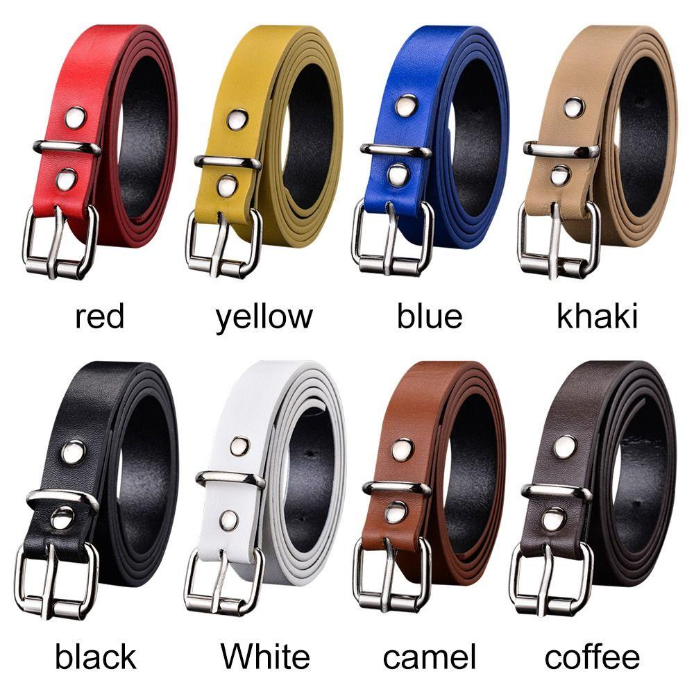 Dây da trẻ em WOODNEST Thiết kế sang trọng Dây đeo thắt lưng mỏng cổ điển thông thường