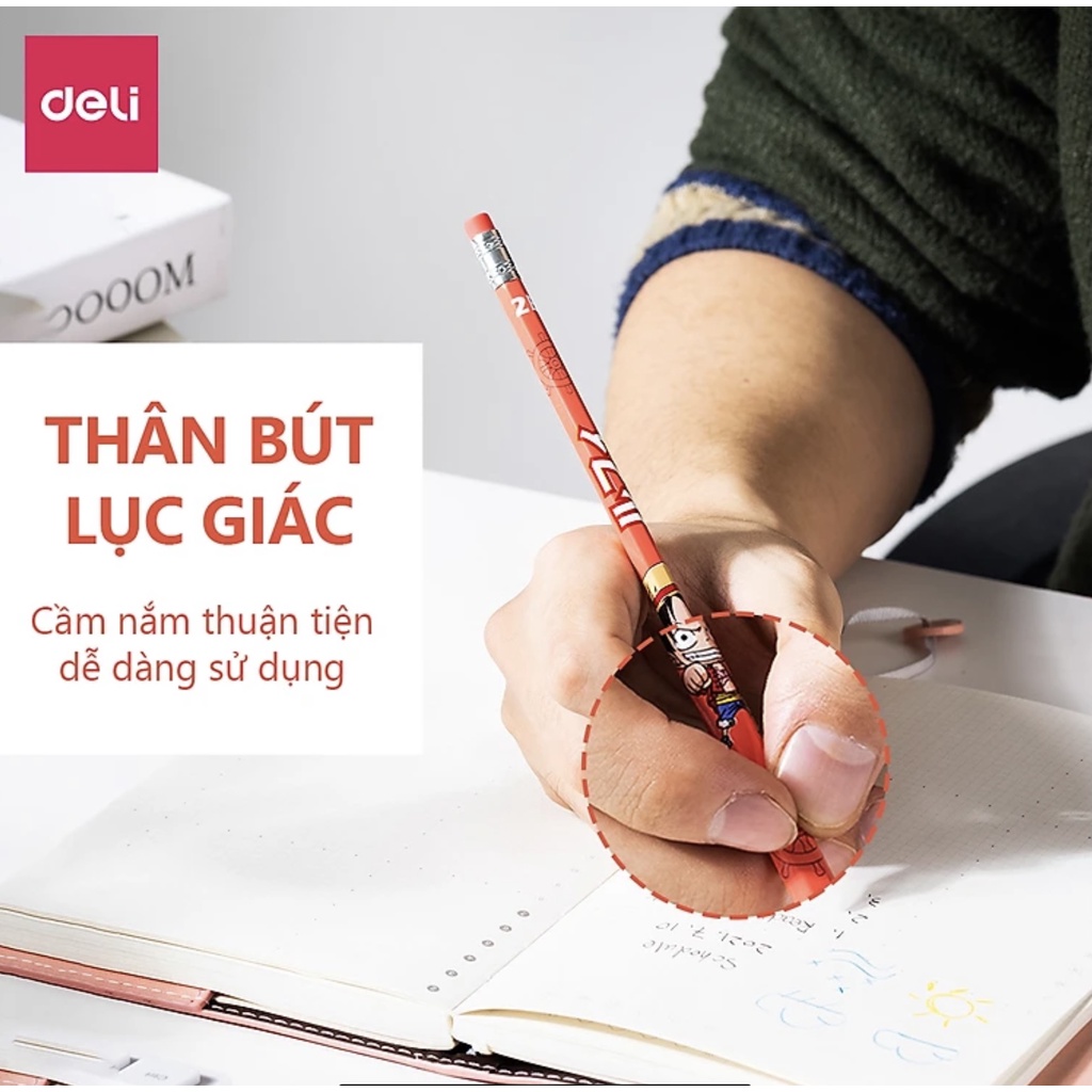 Product image Bút Chì Gỗ 2B Deli ONE PIECE C021 (Giao Mẫu Ngẫu Nhiên) 3