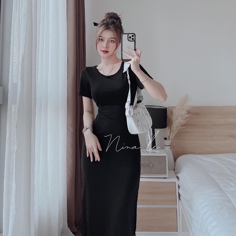 Đầm body rút dây xẻ tà dáng xoè hotgirl sexy thời trang cá tính siêu tôn dáng ( có size lớn dưới 75kg)