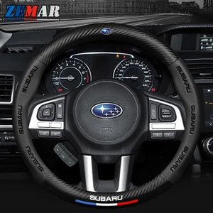Vỏ Bọc Vô Lăng Xe Hơi Subaru 38CM Forester sk XV Impreza wrx sti Outback In Logo 3D Bằng Sợi Carbon