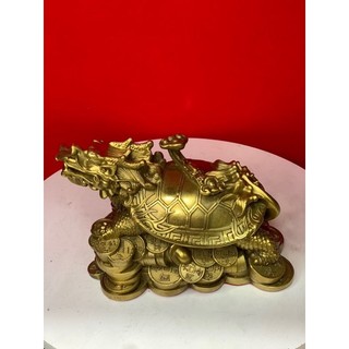 Long Quy Rùa Cõng Gậy Như Ý Vật Phẩm Phong Thuỷ Bằng Đồng