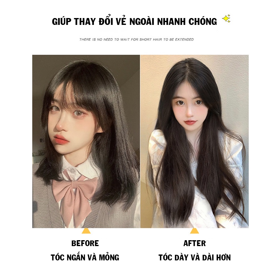 Kẹp 3 Mảnh Tóc Giả Kẹp Không Viền – Phiên Bản Siêu Nâng Cấp Mới Nhất