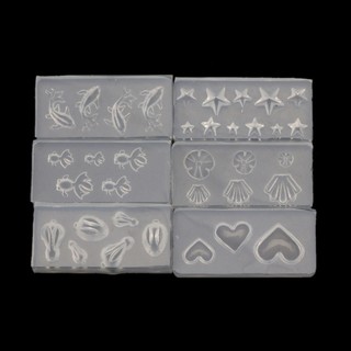 NICE 6 Miếng Mini Thỏ Ngôi Sao Cá Khuôn Silicon Trang Sức Đúc Molud Để Làm Bông Tai Vòng Cổ Mặt Dây Chuyền Vòng DIY Dụng Cụ