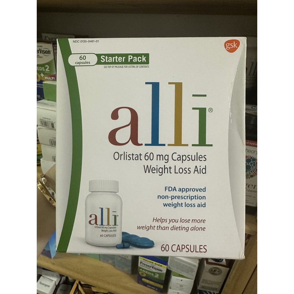 VIÊN UỐNG GIẢM CÂN ALLI ORLISTAT 60 MG CAPSULES WEIGHT LOSS AID 60 VIÊN
