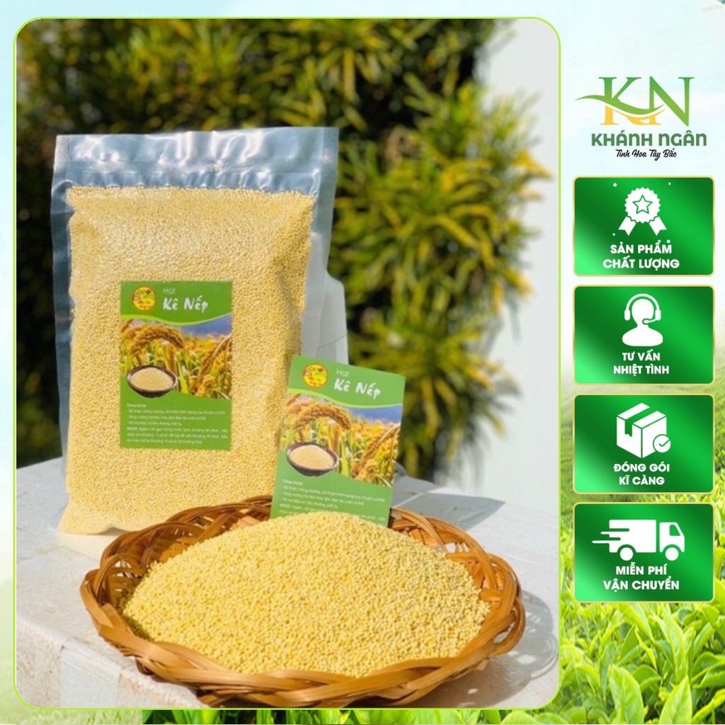 Hạt kê nếp vàng Nghệ An bao dẻo, đã tách vỏ, hút chân không cẩn thận