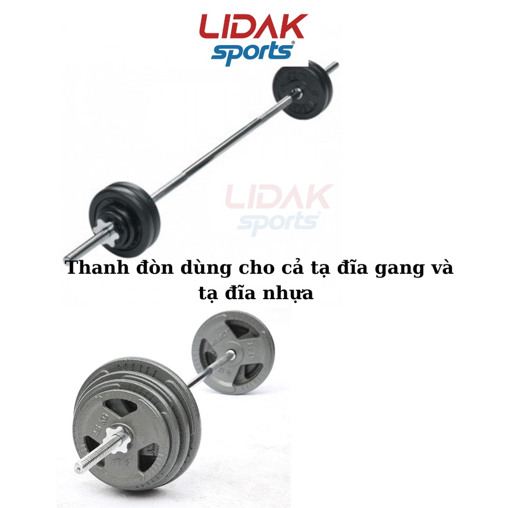 Ảnh Đòn tạ LIDAK 1,5m thép đặc mạ crom chống gỉ có zen khóa 2 đầu an toàn , thanh đòn 1,5m tập gym tại nhà - LIDAK SPORT 4