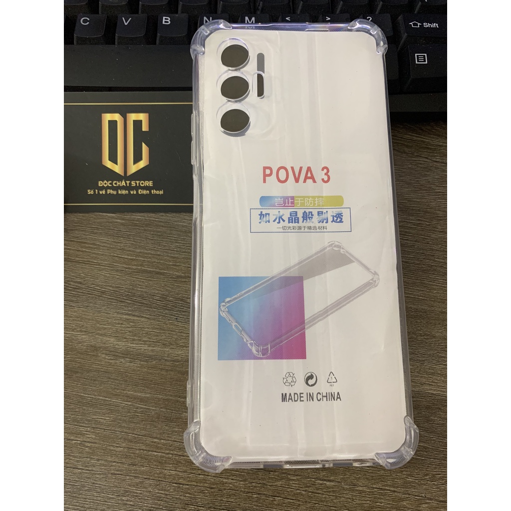 Ốp Chống Sốc Tecno Pova 3, dẻo trong, chống va đập, bảo vệ điện thoại tuyệt đối.