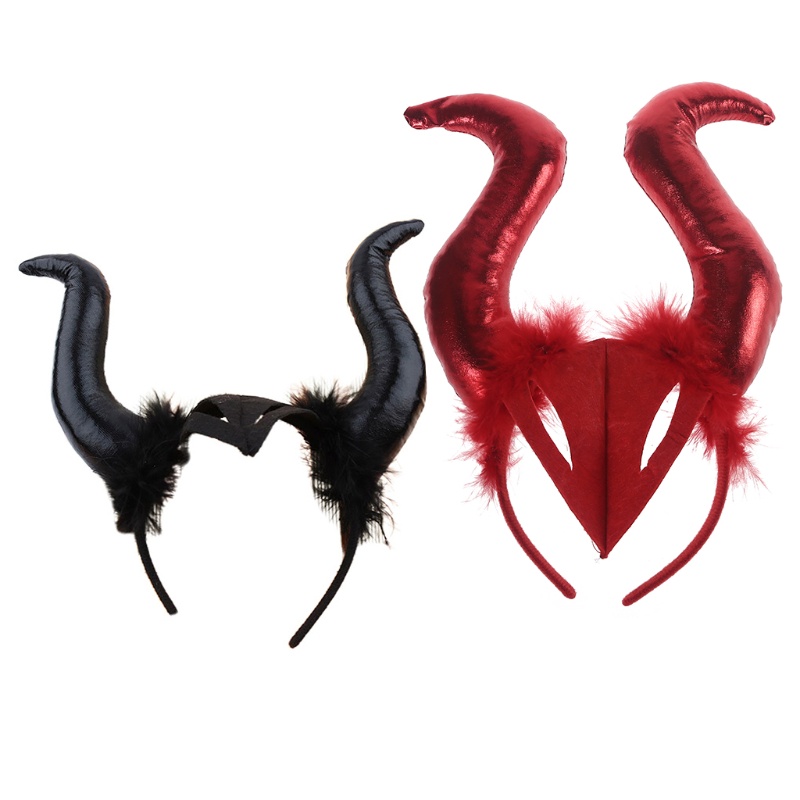 Bầu trời Steampunk Quỷ Sừng Băng Đô Halloween Demon Horn Mũ Bò Sừng Băng Đô
