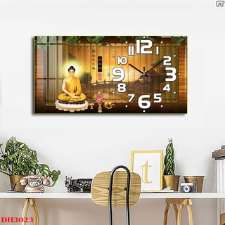Tranh Đồng Hồ Treo Tường Phật Giáo - Tranh Tráng Gương