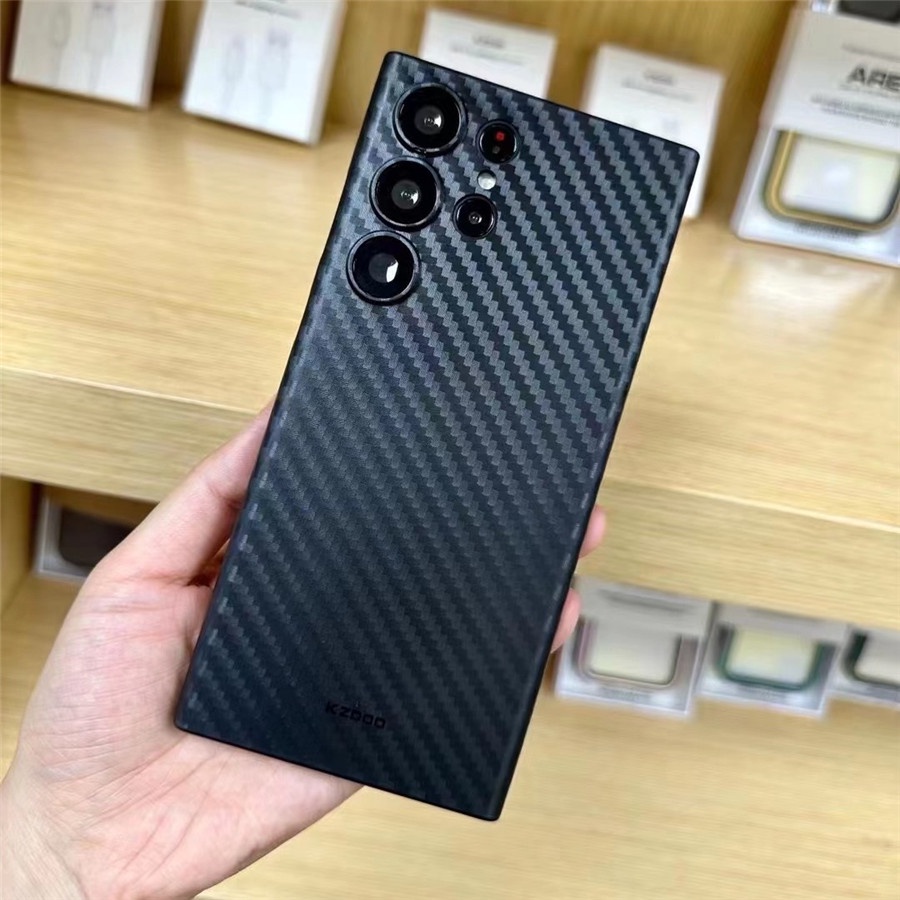 Ốp lưng PP mờ sợi Carbon siêu mỏng & mỏng KDOO cho Samsung S25 Ultra S24 Ultra S24 + Galaxy S23 UltraS23 + / S23 Vỏ Samsung siêu mờ chống trầy xước